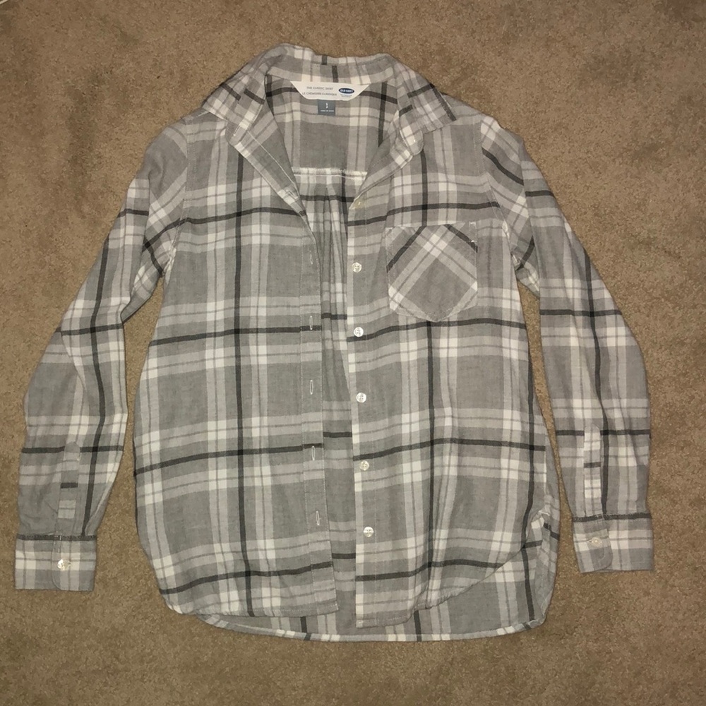 Gray plaid flannel